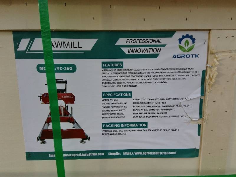Portable sawmill from a CCC Equipment auction